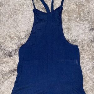 Stylish Blue Sleeveless Romper/Cover up (front)